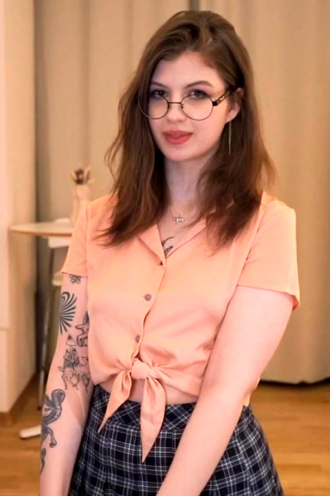 Cumming on the Naughty Girl's Glasses with Migurtt Lina