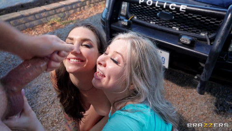 Bike Breaker Busts Her Squirty Pussy Til The Cops Show Up with Rocky Emerson and Kaiia Eve