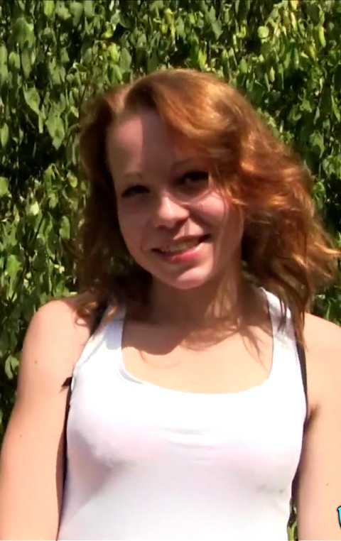 Hot Young Redhead Rebeca Was On Her Knees Sucking His Big Dick